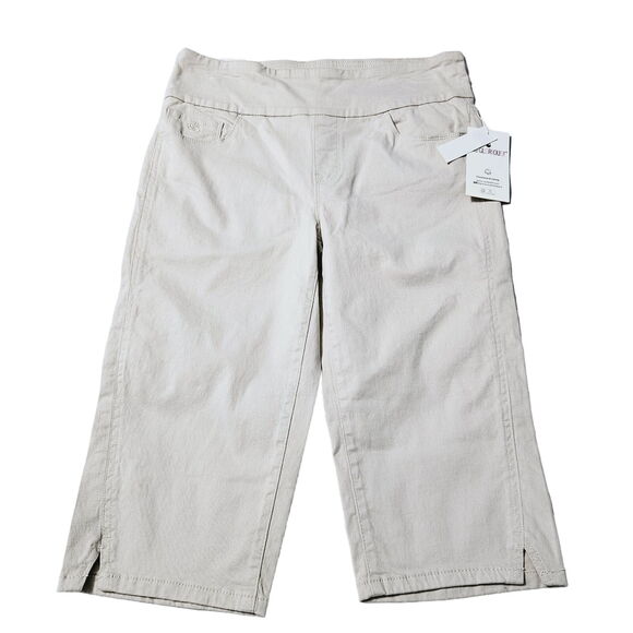 Gloria Vanderbilt Amanda Womens Skimmer Shorts Stonewood Size 6 Cotton Blend - Picture 1 of 12